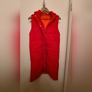 Brand New Long Red Puffer Vest